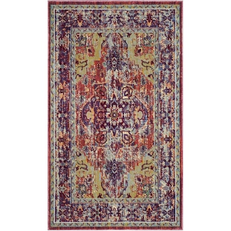 Safavieh Claremont Power Loomed Rectangle Area Rug Purple & Coral - 3 ft.-3 in. x 5 ft.-3 in. CLR664A-3